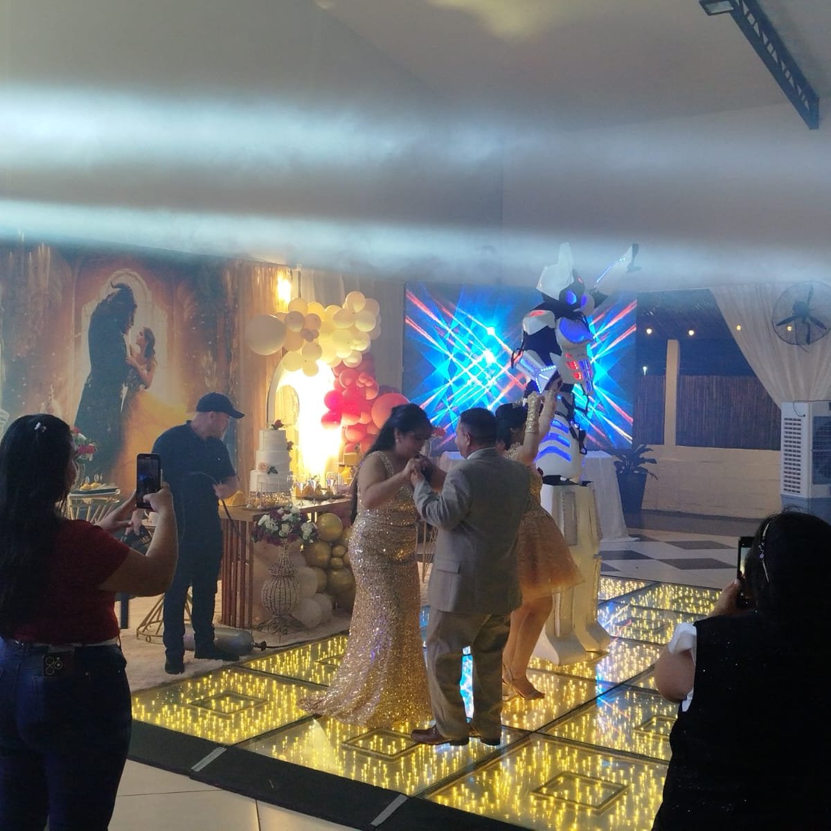 Baile en la pista de luces LED